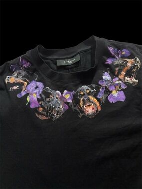 Givenchy Ricardo Tisci “Angry Dog” tshirt Sz M black purple Rottweiler